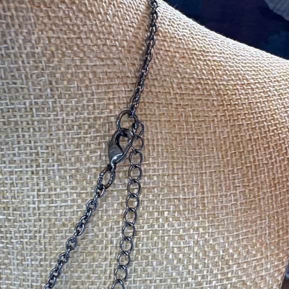 Triple Strand Silver Tone Crystal Necklace - Picture 3 of 3